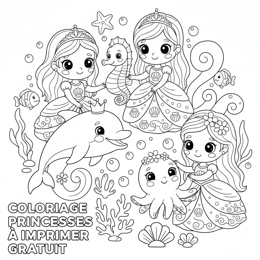 Coloriage coloriage princesses à imprimer gratuit