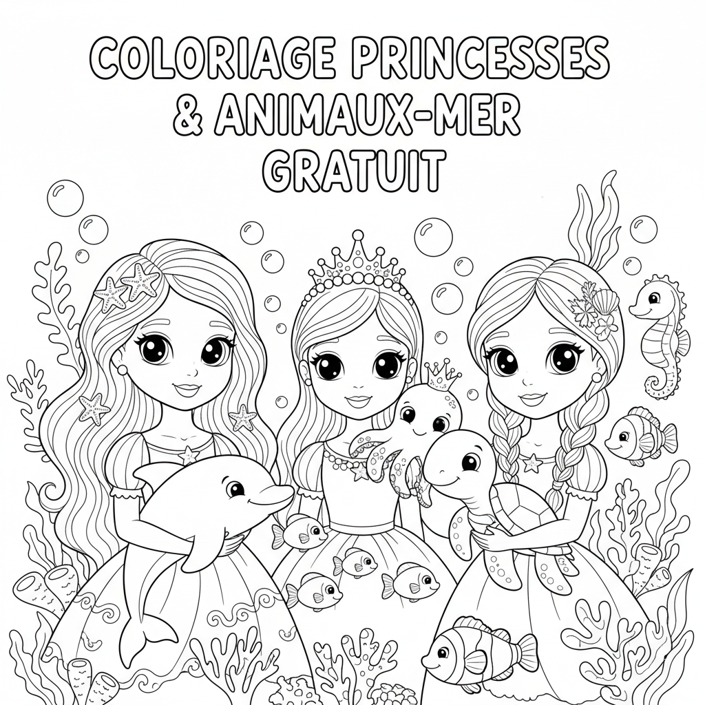 Coloriage coloriage princesses à imprimer gratuit 4