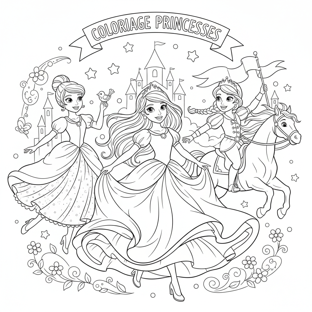 Coloriage coloriage princesses disney 5