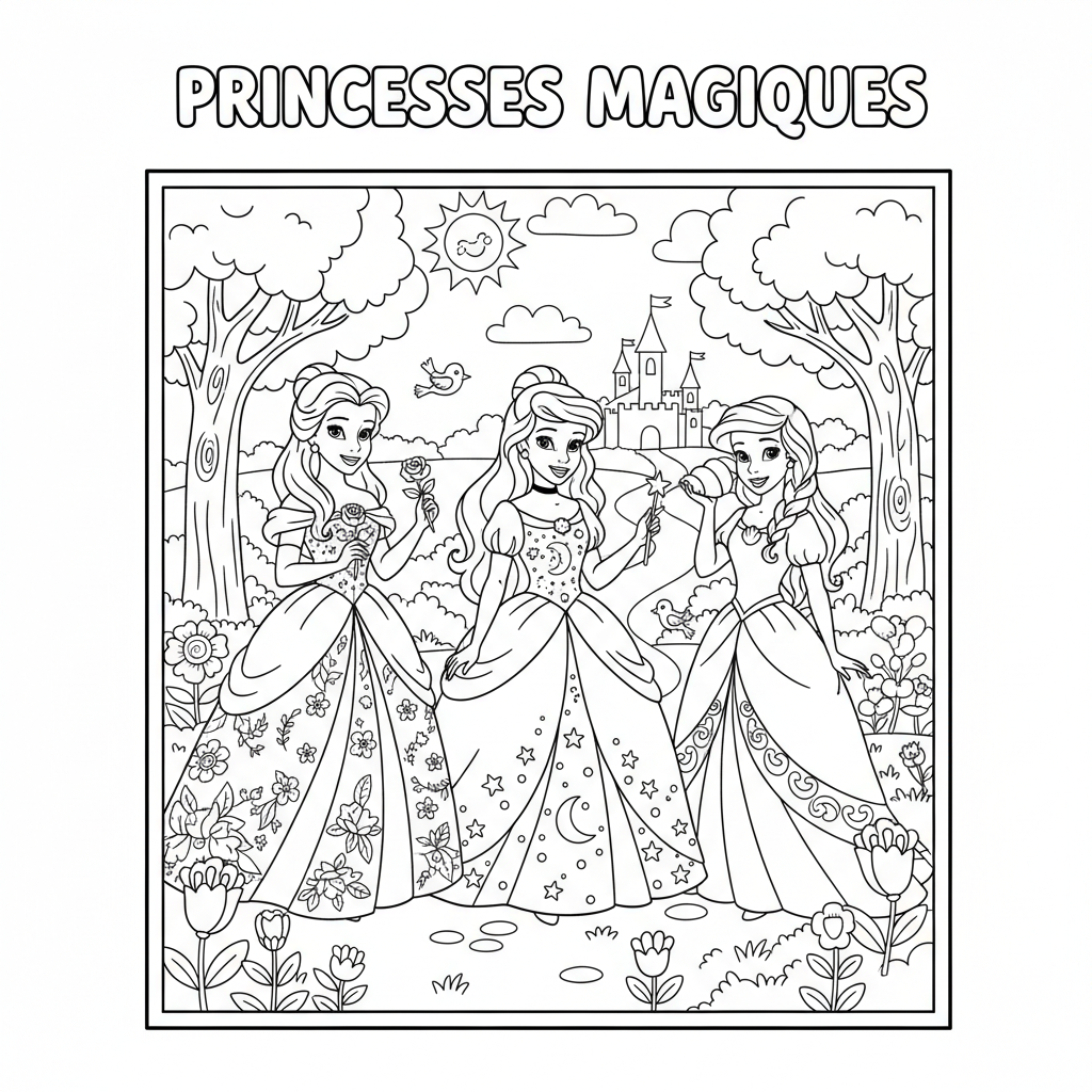 Coloriage coloriage princesses disney à imprimer 3