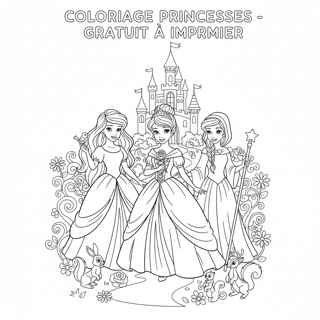 Coloriage coloriage princesses disney à imprimer gratuit 2