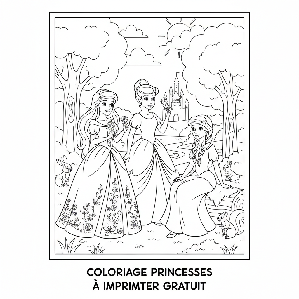 Coloriage coloriage princesses disney à imprimer gratuit 3