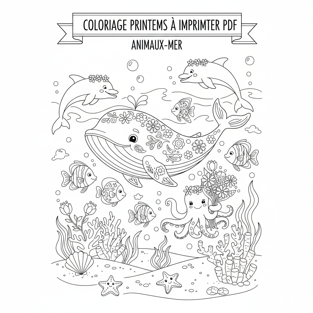 Coloriage coloriage printemps à imprimer pdf 2