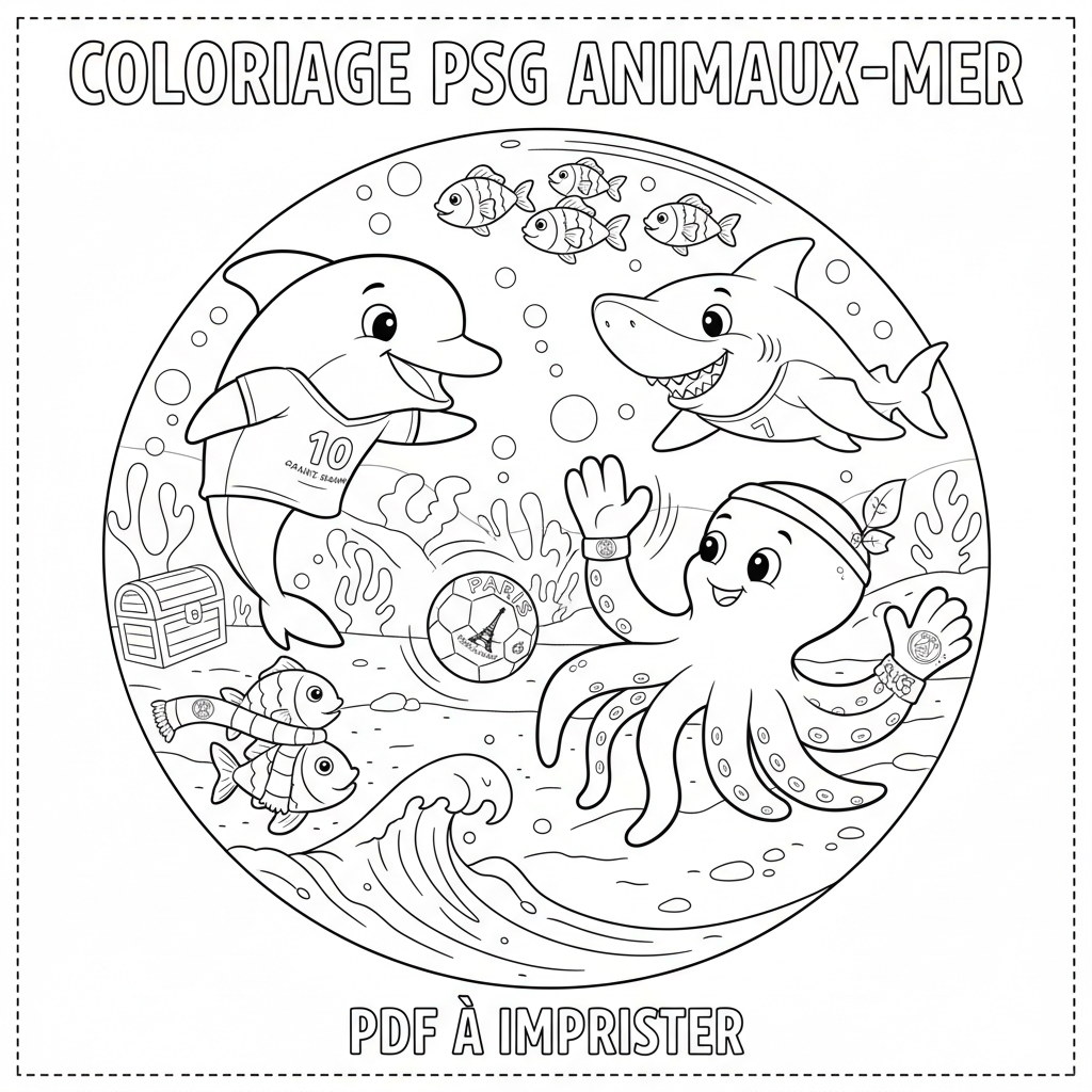 Coloriage coloriage psg à imprimer pdf 5
