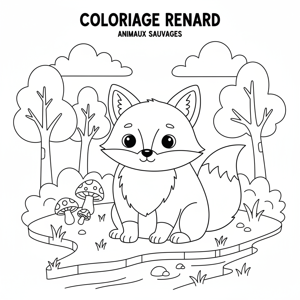 Coloriage coloriage renard à imprimer 1