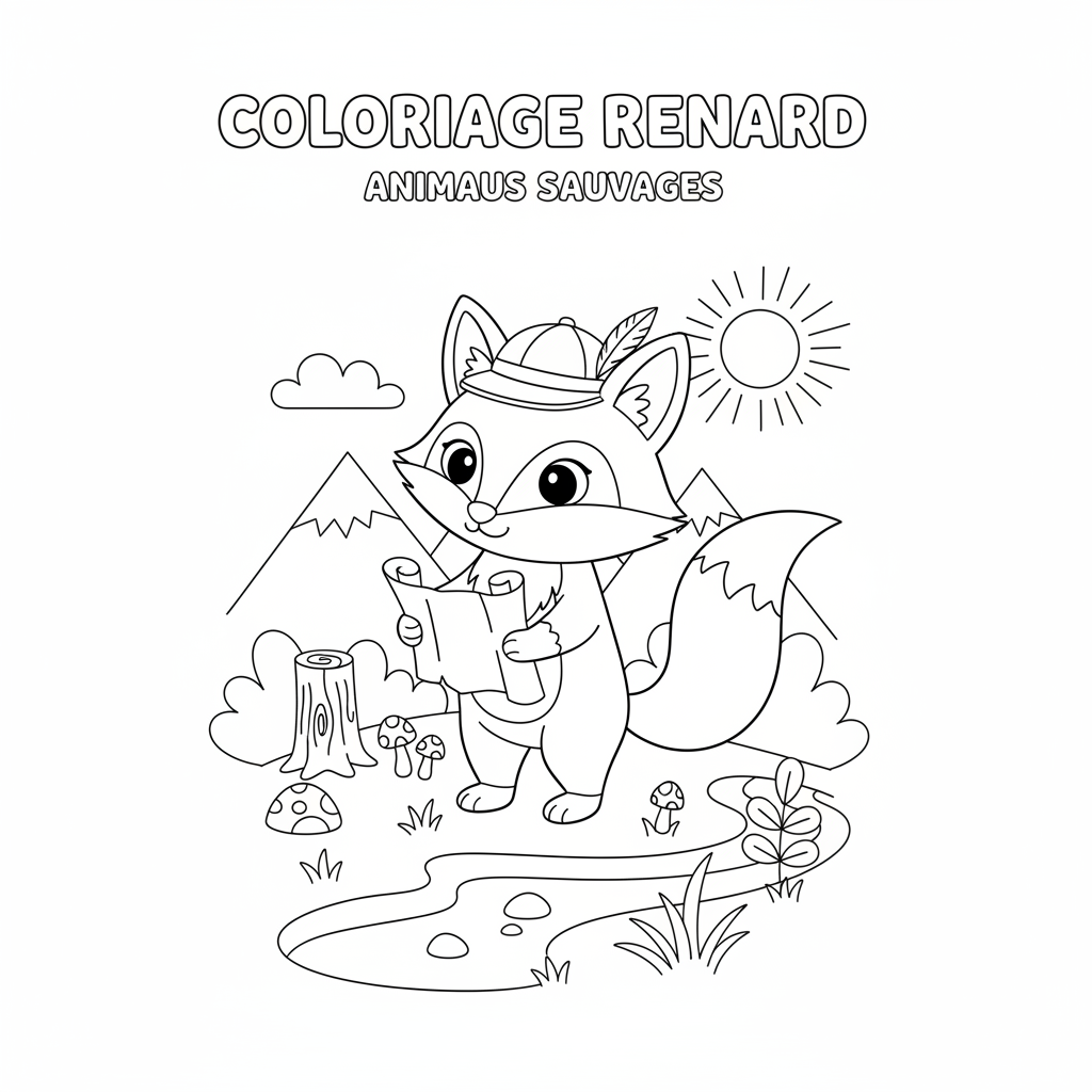Coloriage coloriage renard à imprimer 2