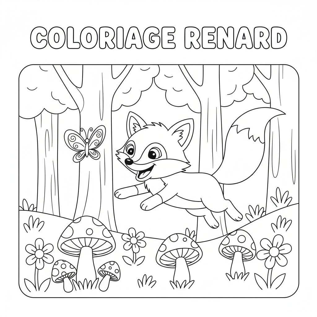 Coloriage coloriage renard à imprimer 5