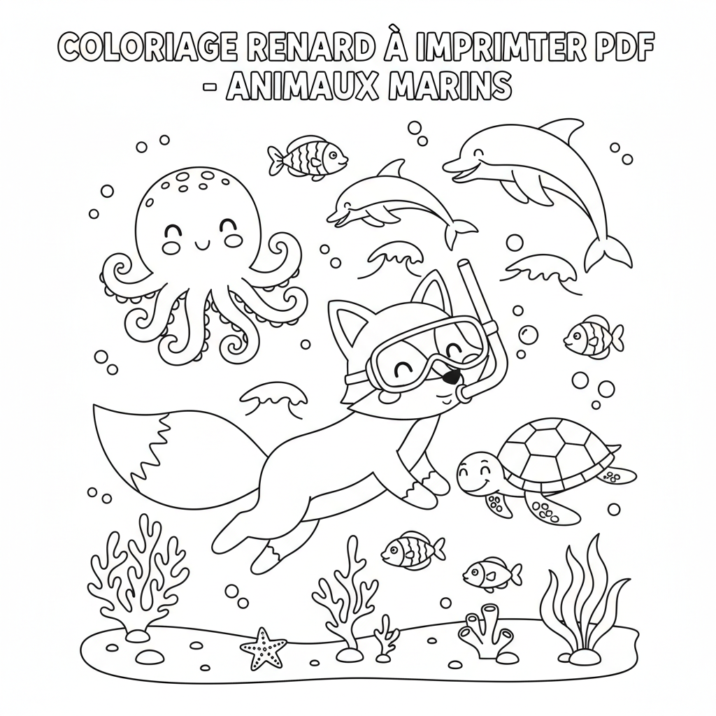 Coloriage coloriage renard à imprimer pdf 2