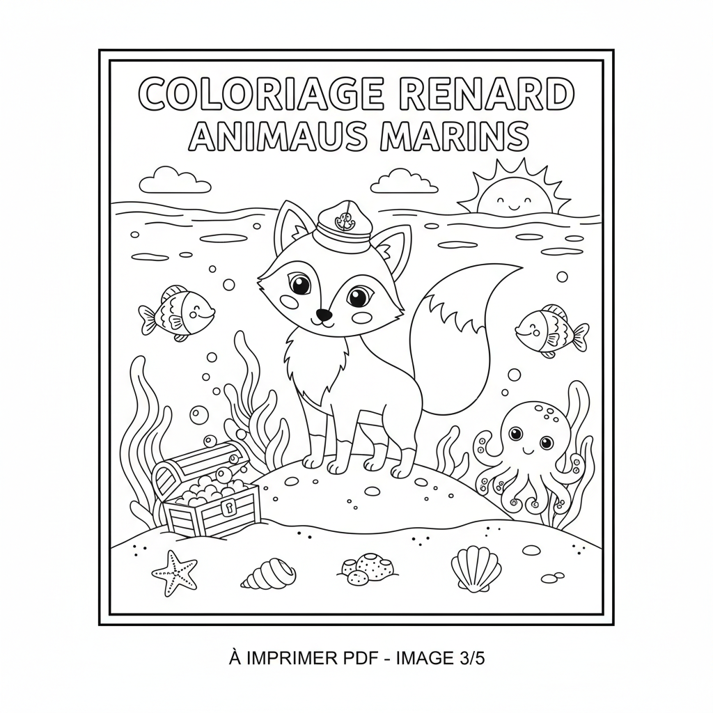 Coloriage coloriage renard à imprimer pdf 3