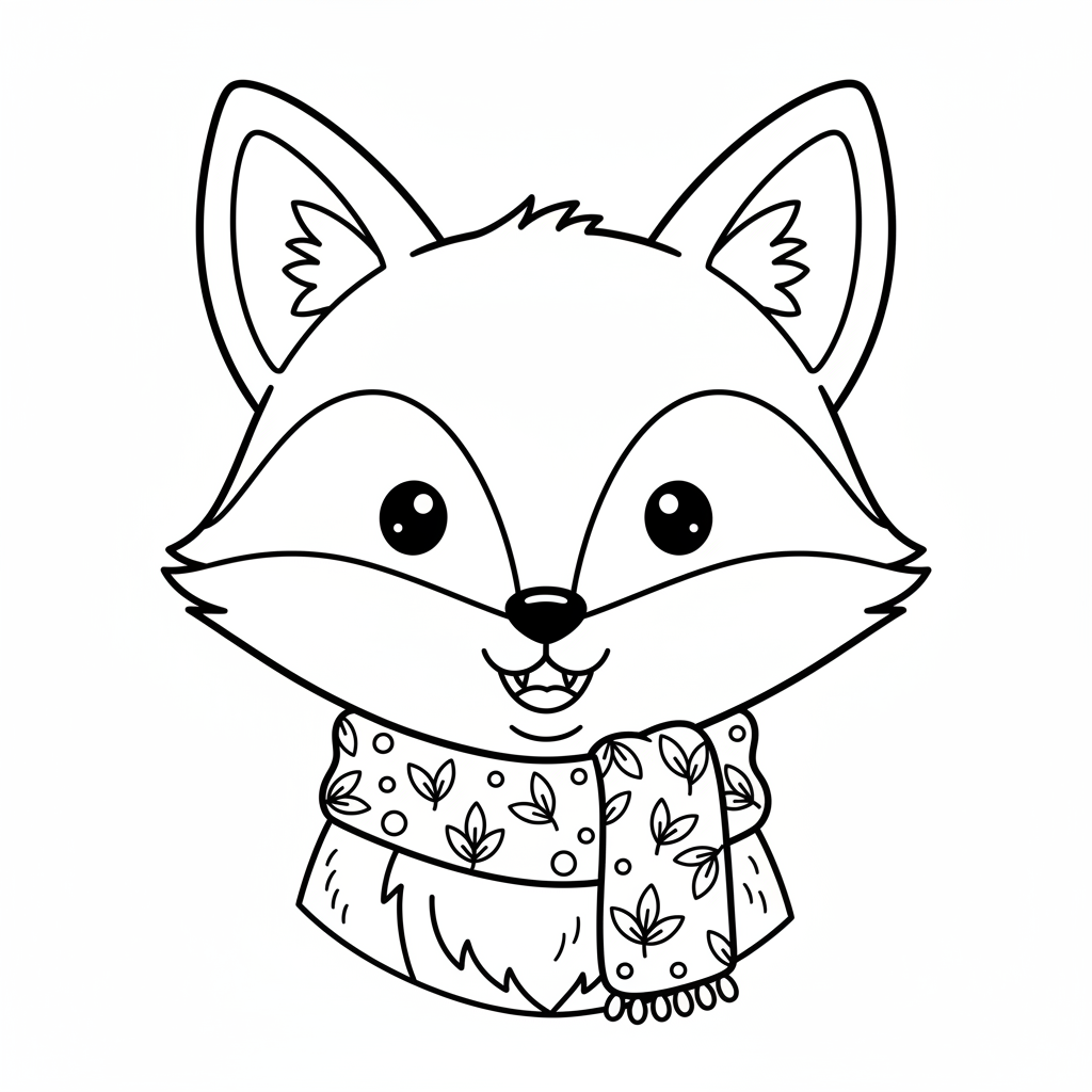 Coloriage coloriage renard mignon 4