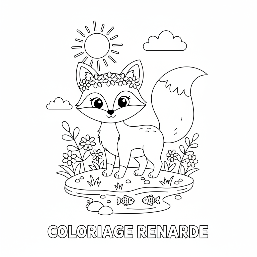 Coloriage coloriage renarde 2