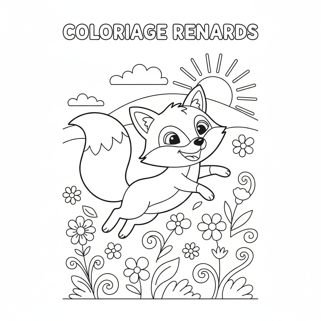 Coloriage coloriage renards 5