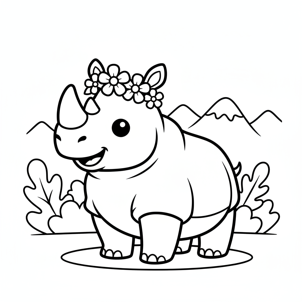 Coloriage coloriage rhinocéros 1