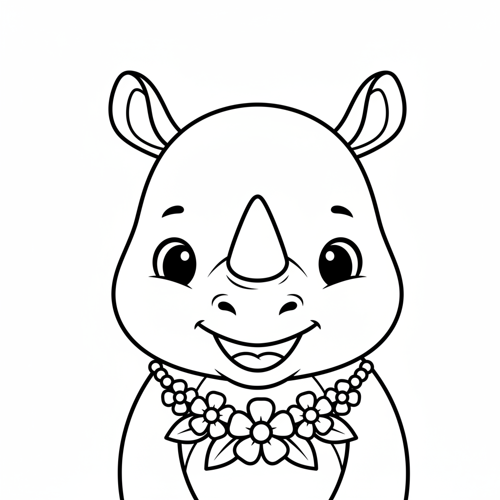 Coloriage coloriage rhinocéros 4