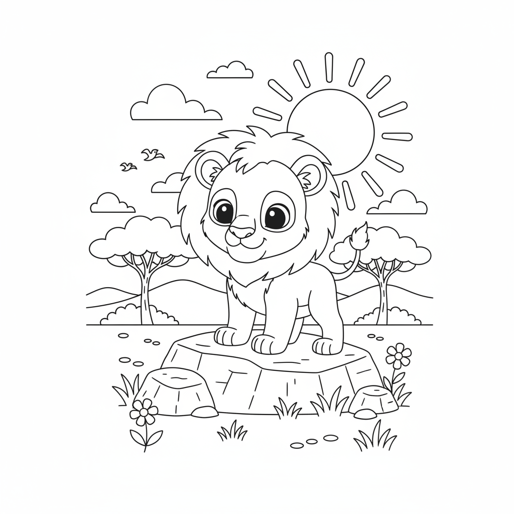 Coloriage coloriage roi lion imprimer 3