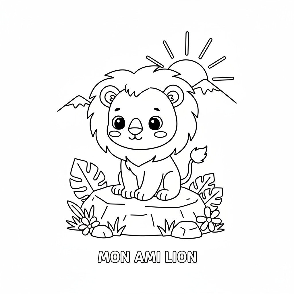 Coloriage Roi Lion Pdf Gratuit à Imprimer pour Enfants