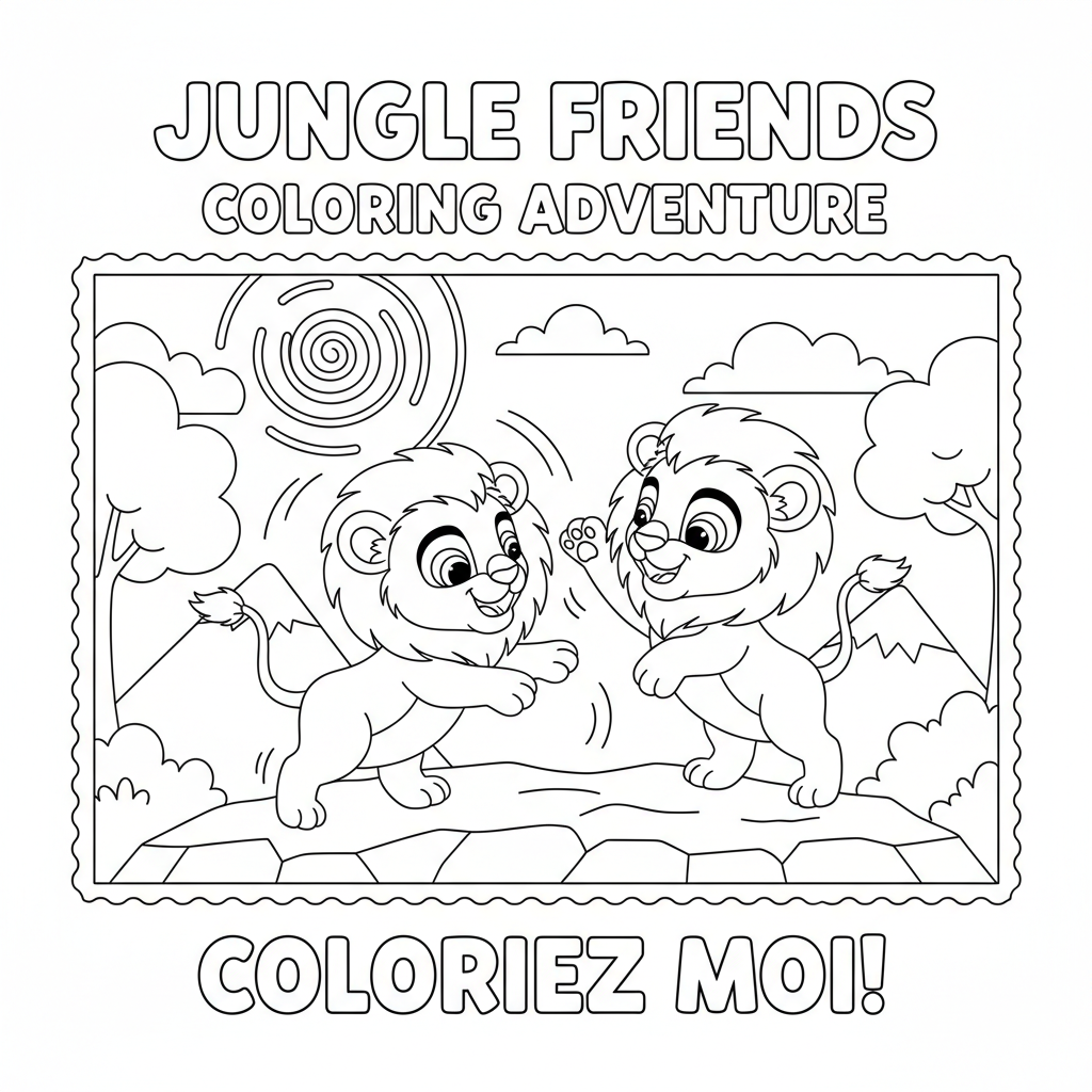 Coloriage coloriage roi lion simba et nala 5