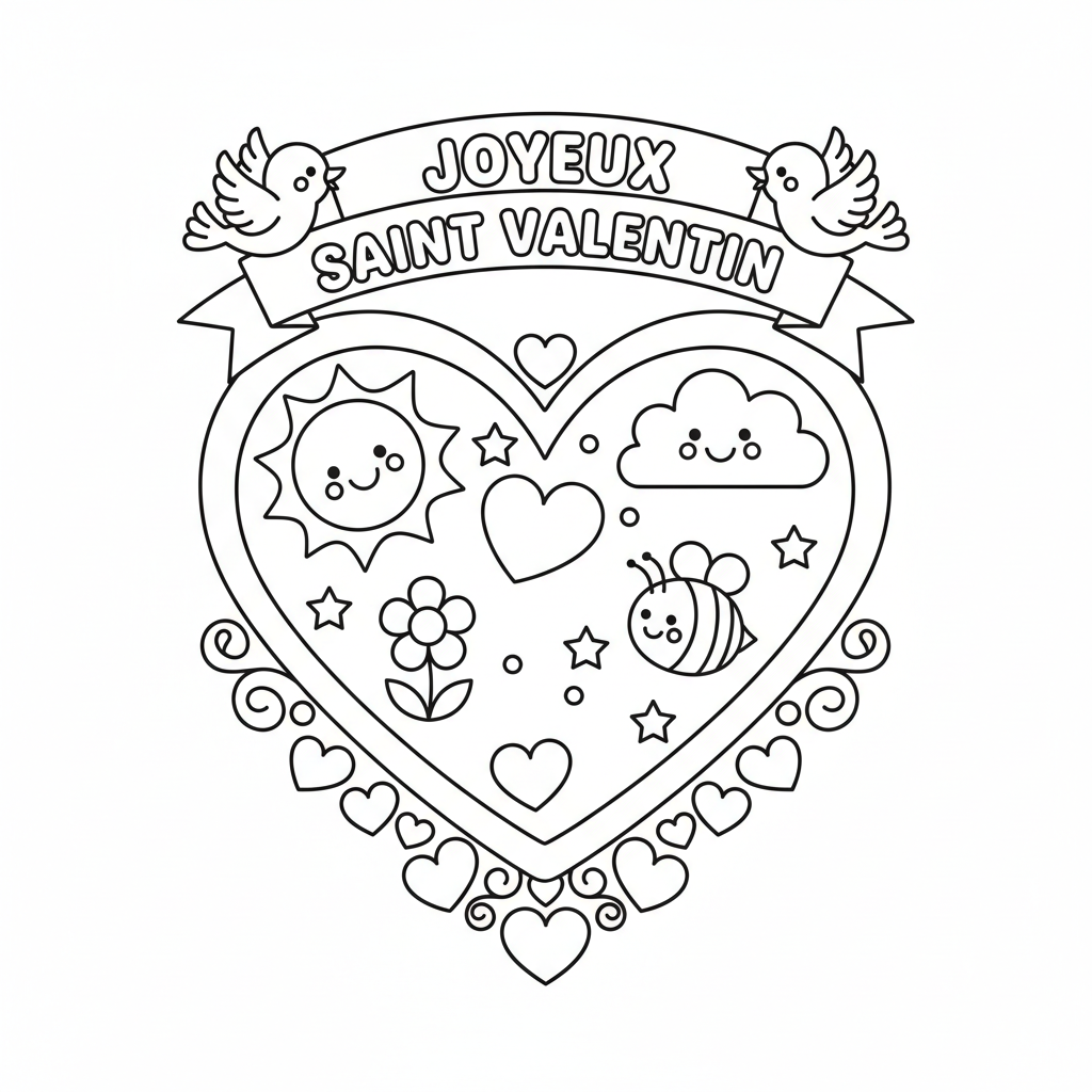 Coloriage coloriage saint valentin