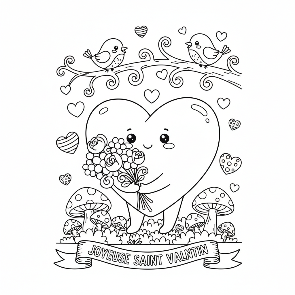Coloriage coloriage saint valentin 3
