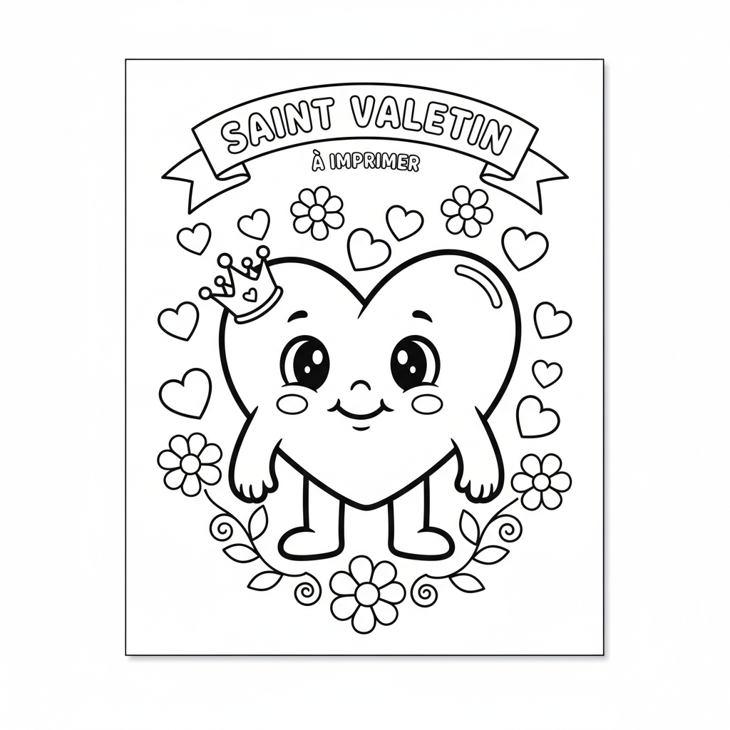 Coloriage coloriage saint valentin à imprimer 4