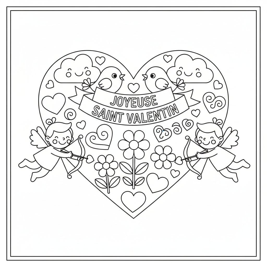 Coloriage coloriage saint valentin imprimer