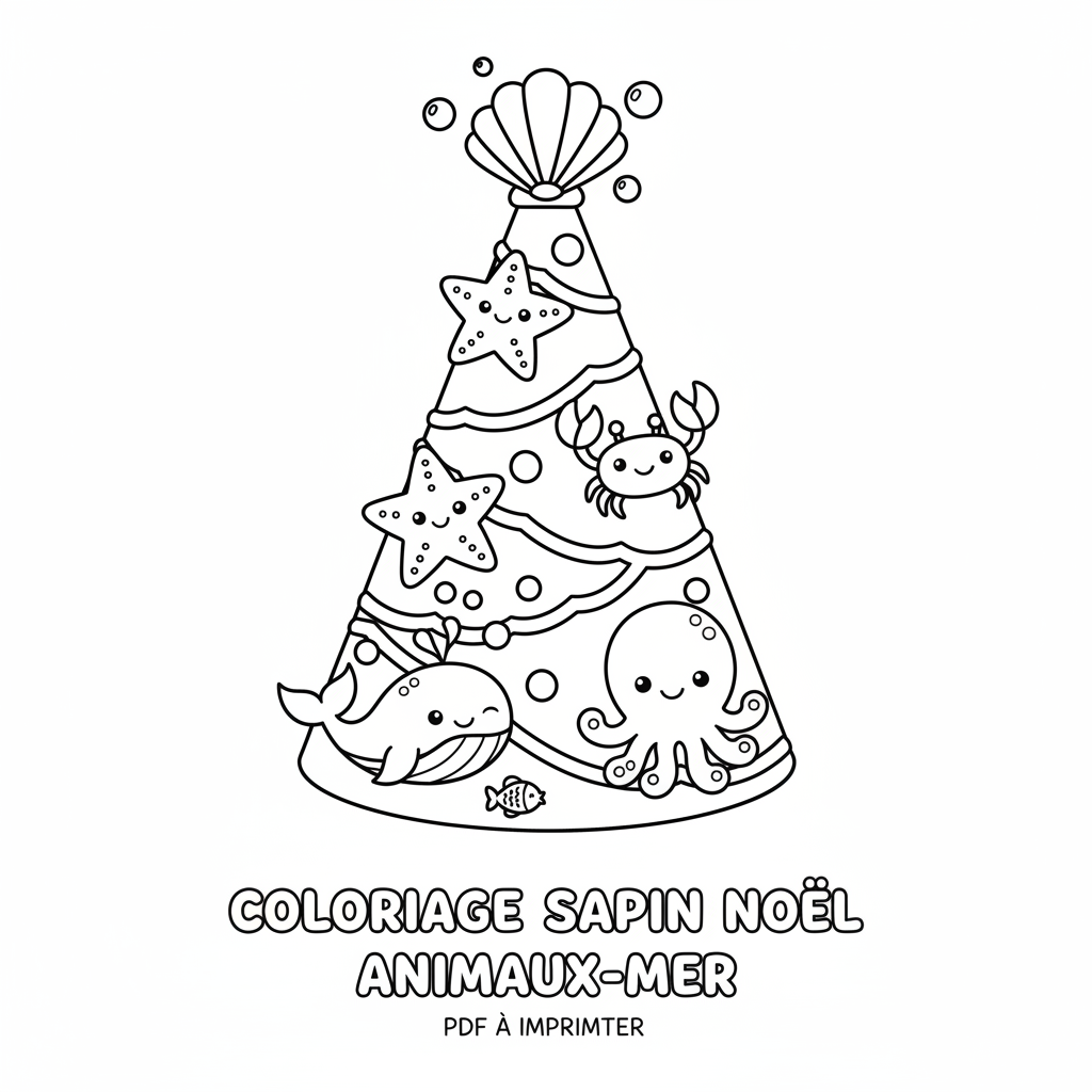 Coloriage coloriage sapin noël à imprimer pdf
