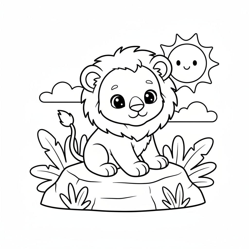 Coloriage Simba à Imprimer Gratuit pour les Enfants