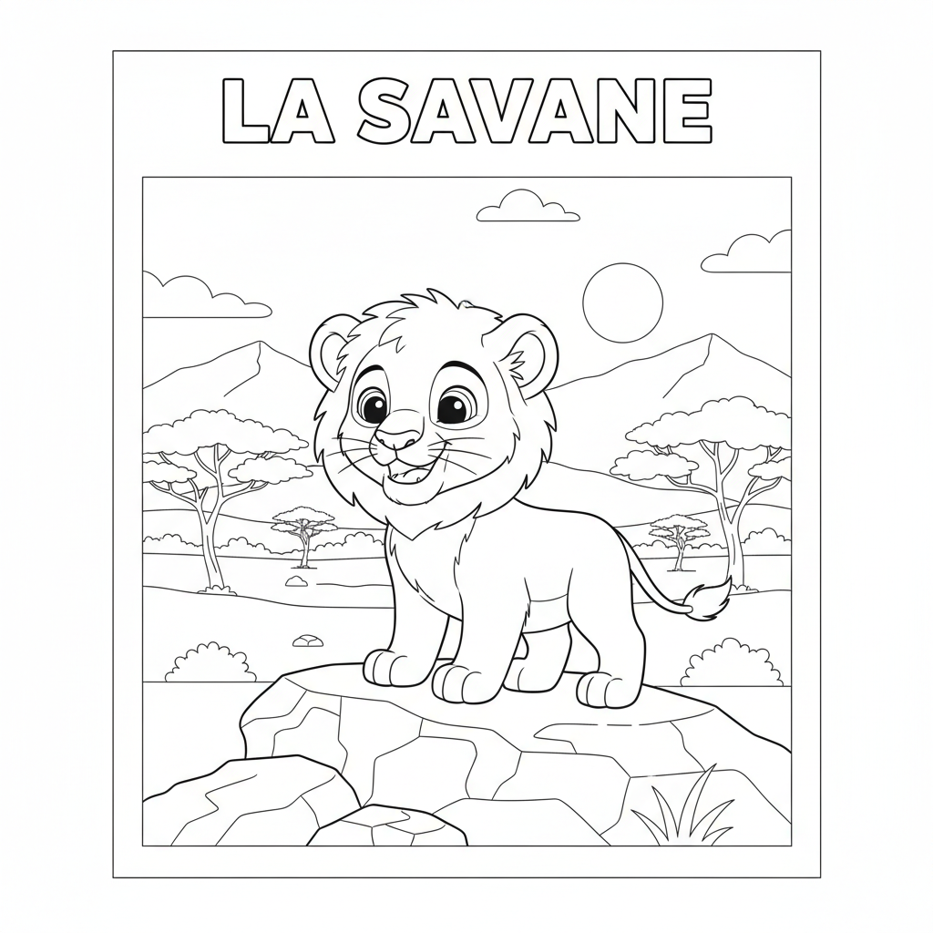 Coloriage coloriage simba à imprimer 3