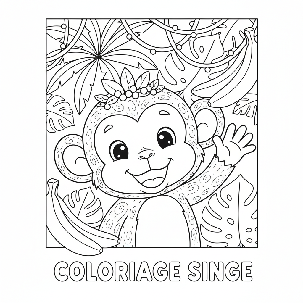 Coloriage coloriage singe à imprimer 4