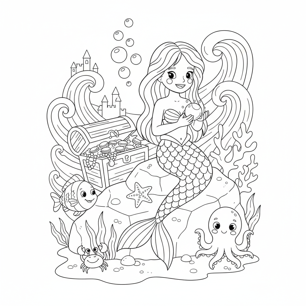Coloriage coloriage sirene ariel 2