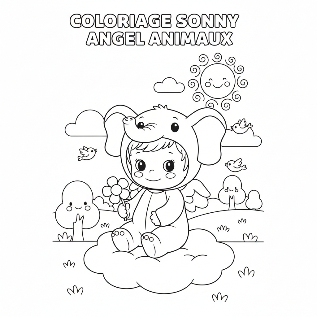 Coloriage coloriage sonny angel animaux 3