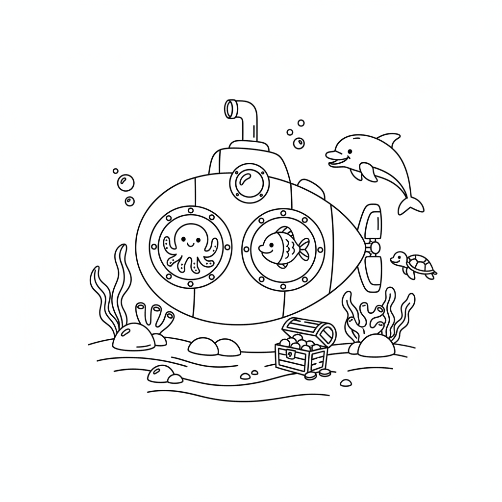 Coloriage Sous Marin à Imprimer Gratuitement pour Enfants