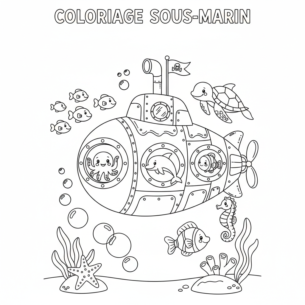 Coloriage coloriage sous marin 4