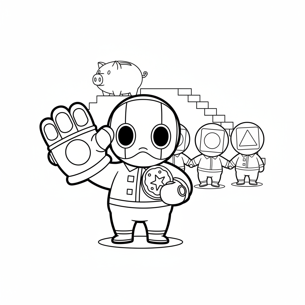 Coloriage Squid Game Thanos Gratuit à Imprimer