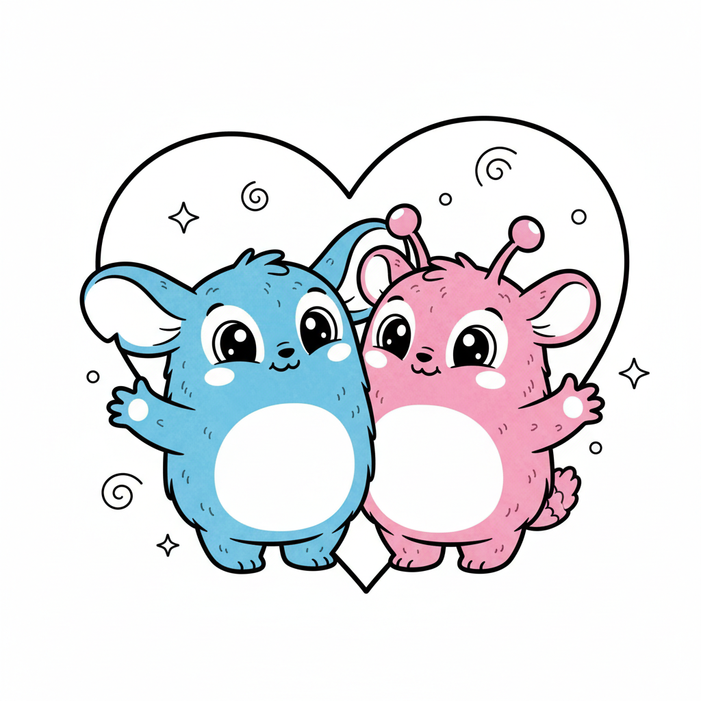 Coloriage coloriage stich et angel 4