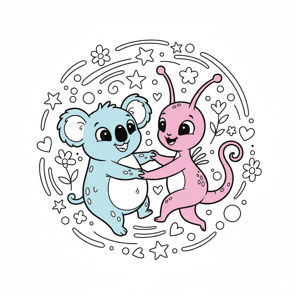 Coloriage coloriage stich et angel 5