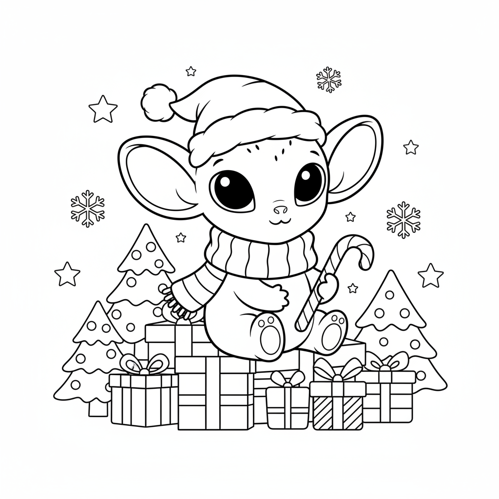 Coloriage coloriage stich noel 2