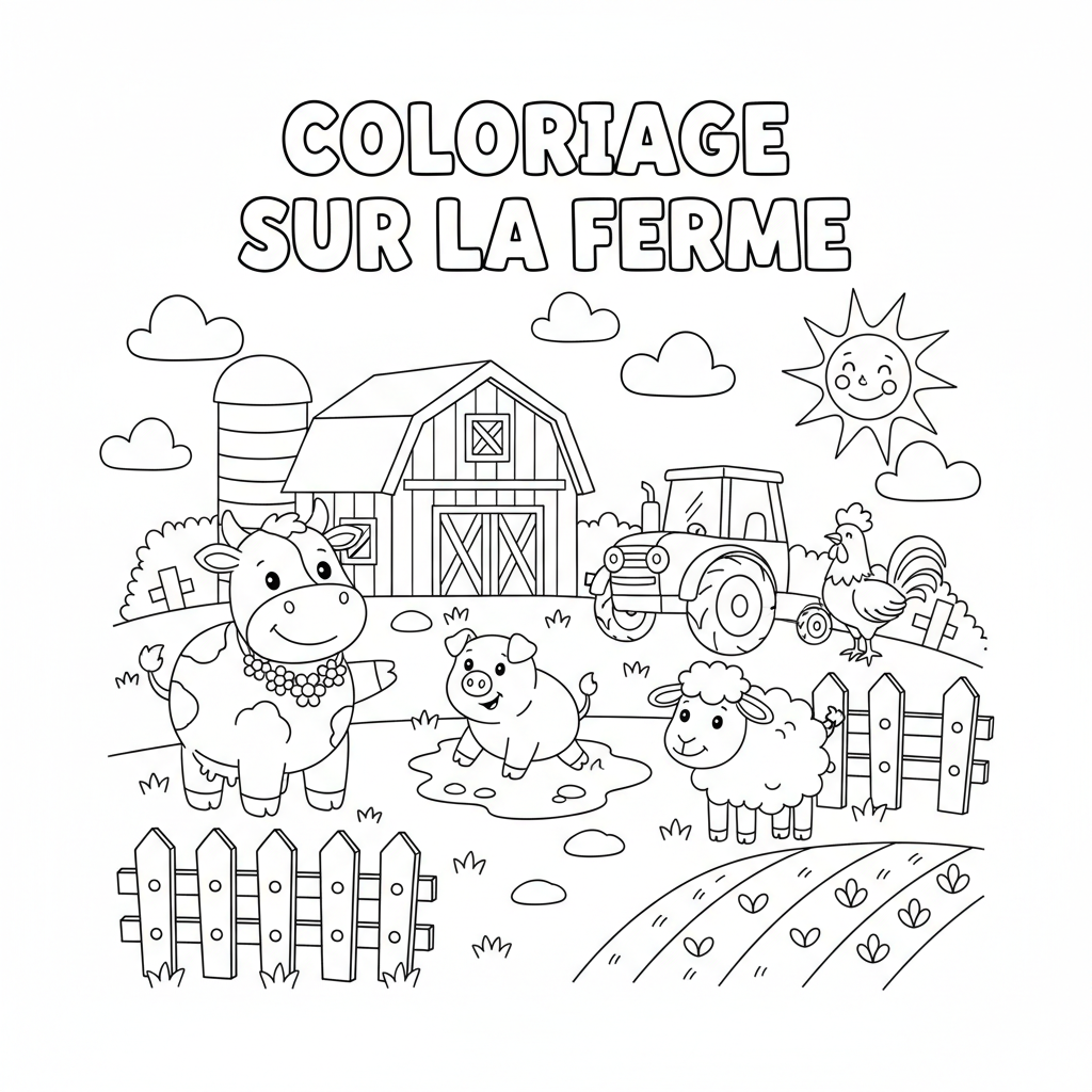 Coloriage coloriage sur la ferme