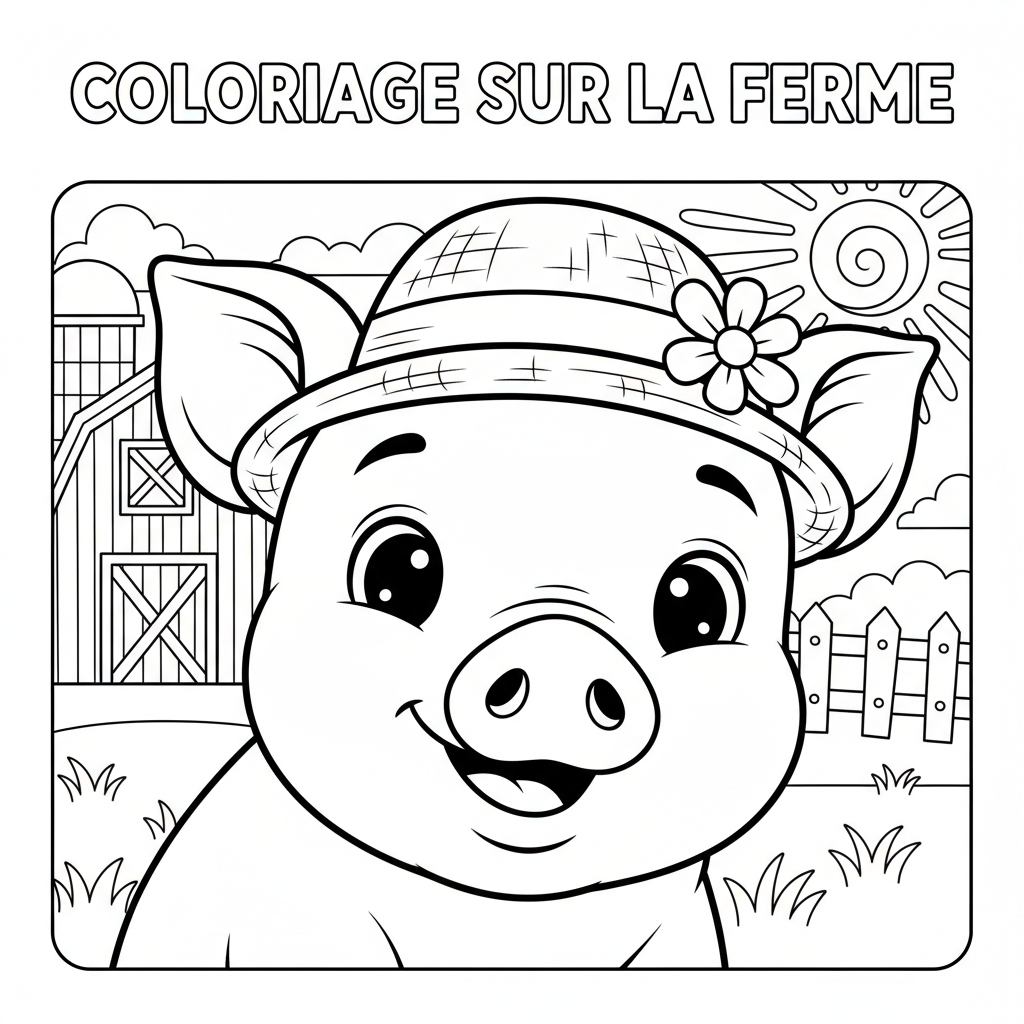 Coloriage coloriage sur la ferme 4