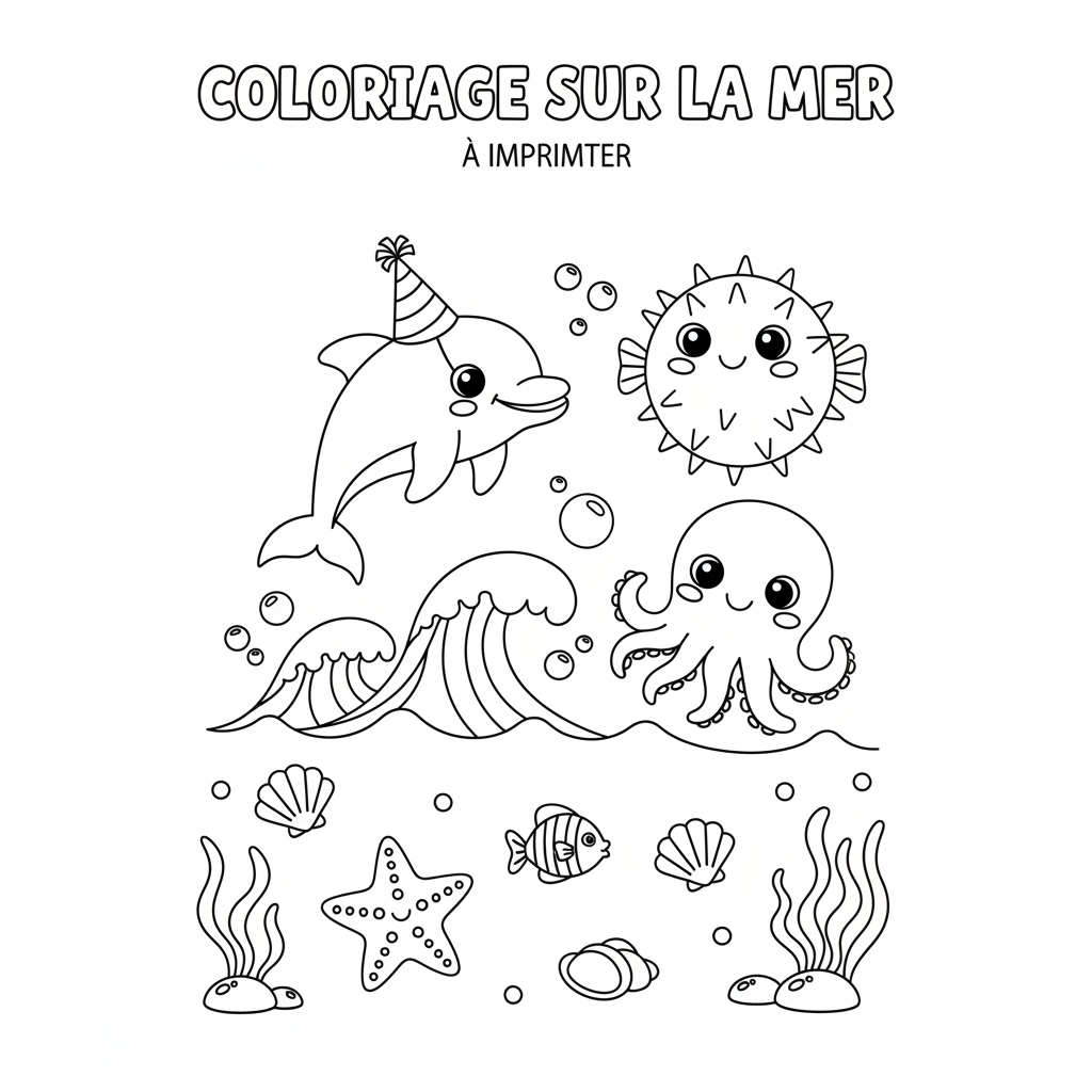 Coloriage coloriage sur la mer à imprimer 1