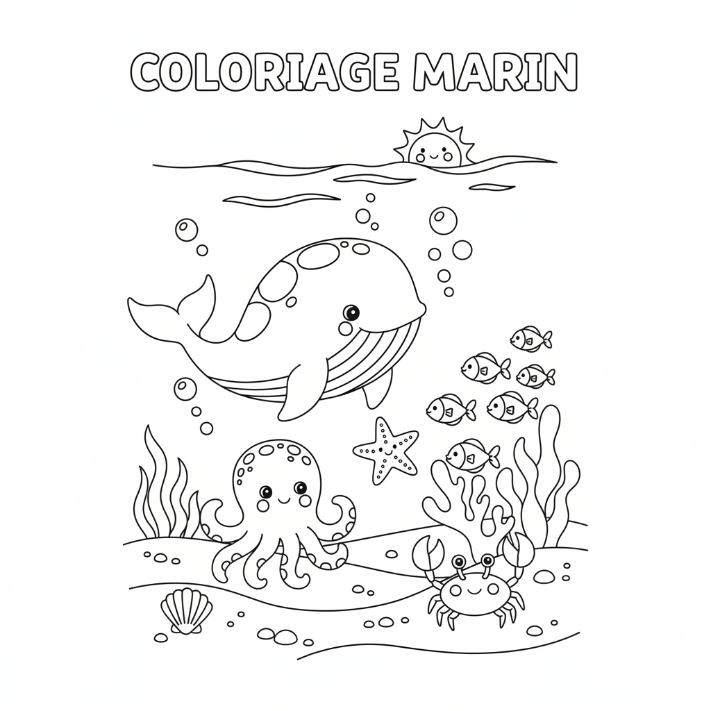 Coloriage coloriage sur la mer à imprimer 2