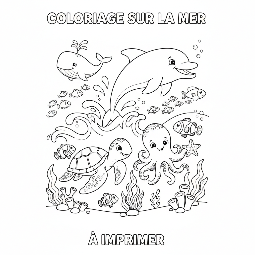 Coloriage coloriage sur la mer à imprimer 5