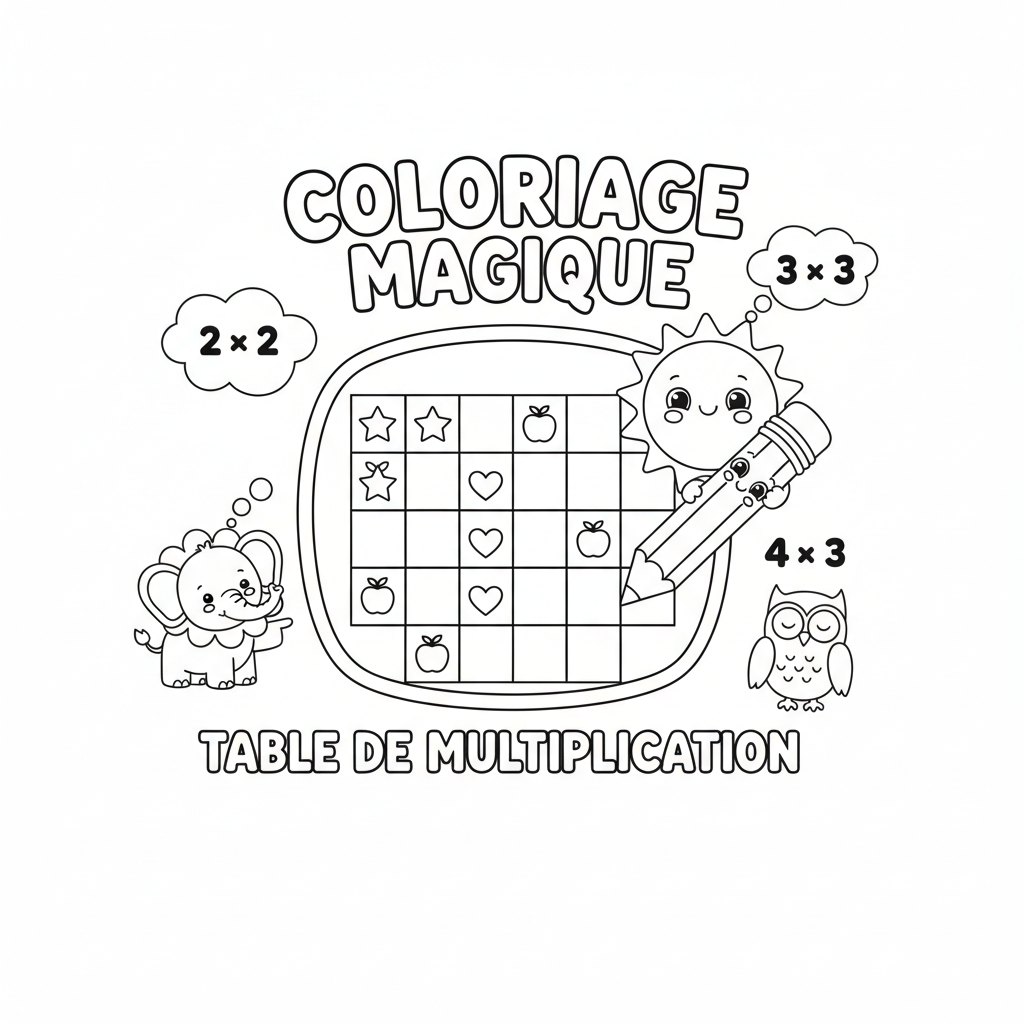 Coloriage coloriage table de multiplication