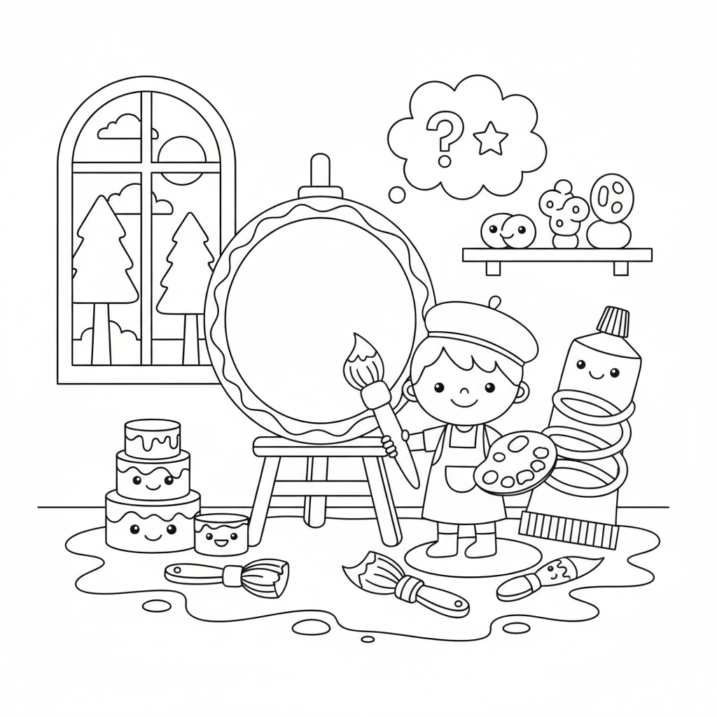 Coloriage Tableau Gratuit à Imprimer pour les Enfants