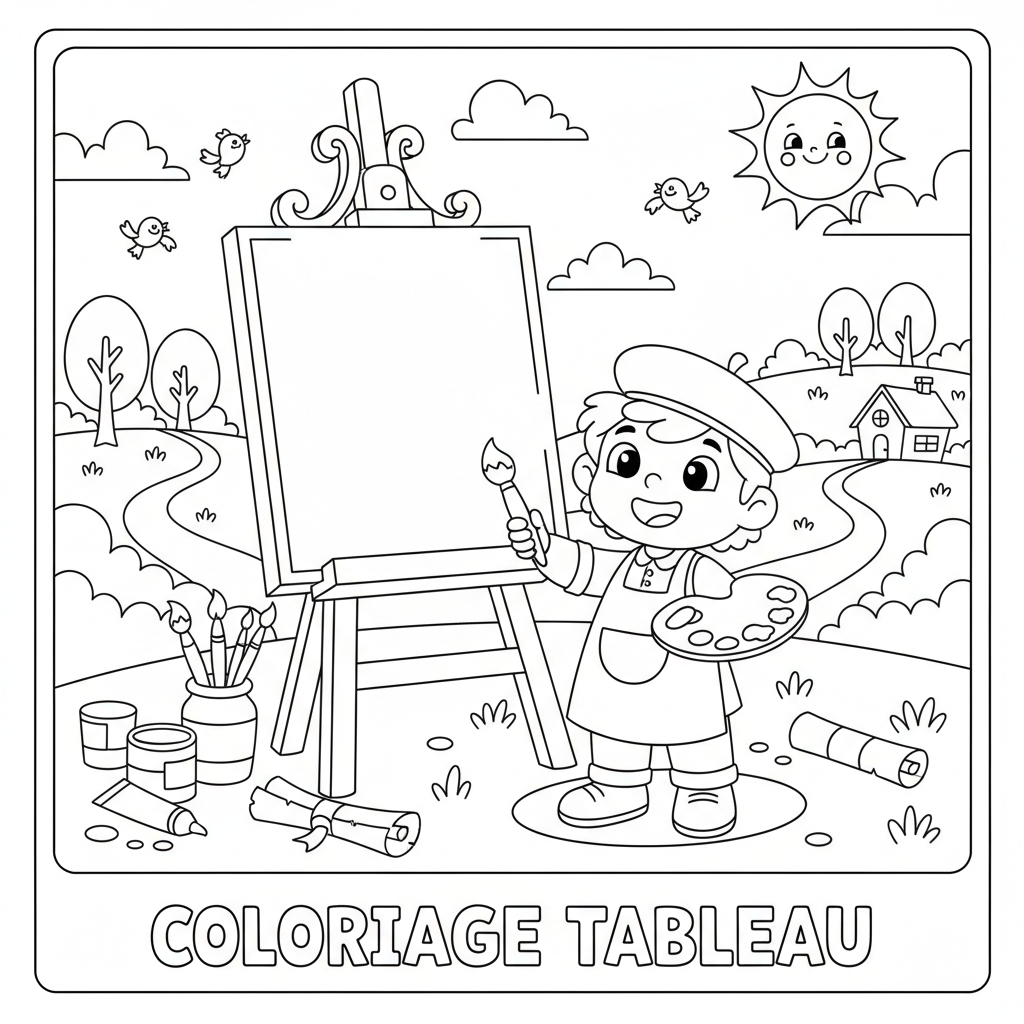 Coloriage coloriage tableau 3
