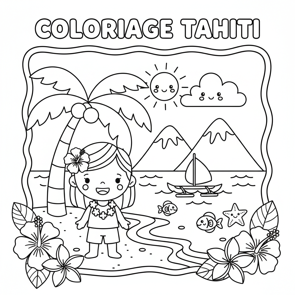 Coloriage coloriage tahiti
