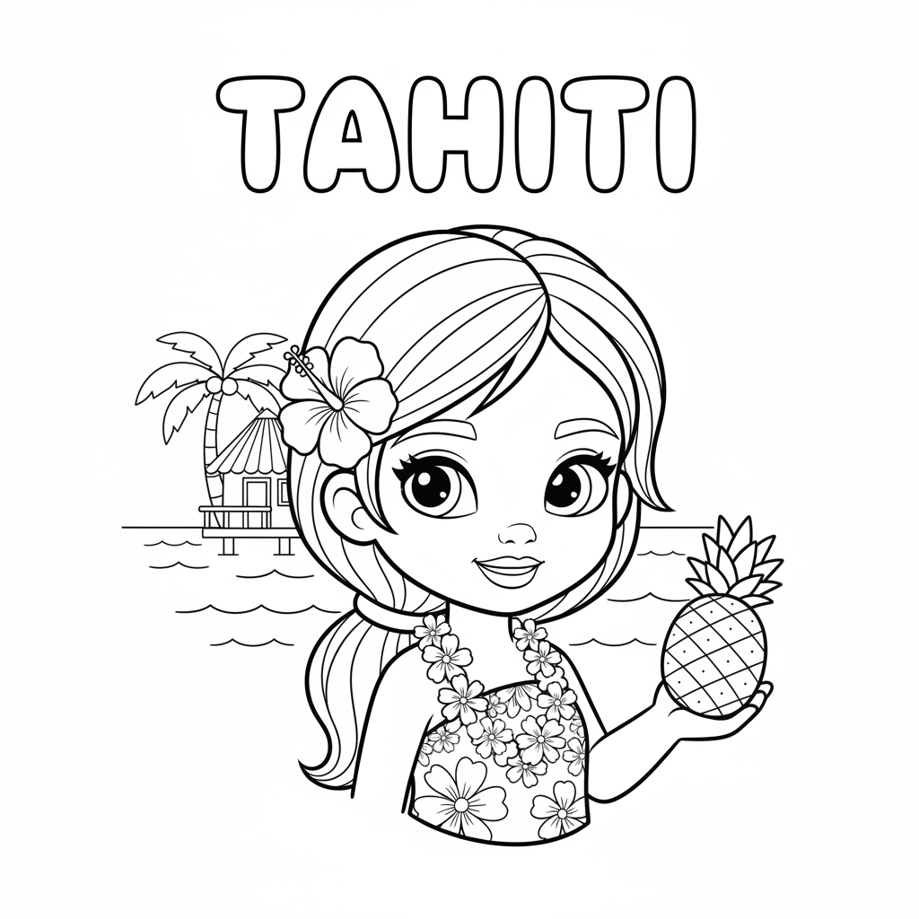 Coloriage coloriage tahiti 4
