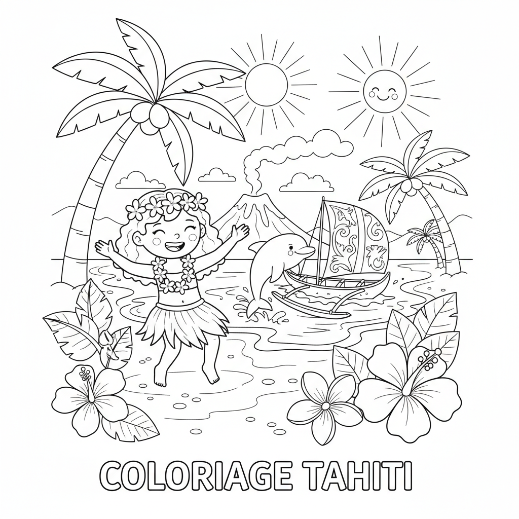 Coloriage coloriage tahiti 5