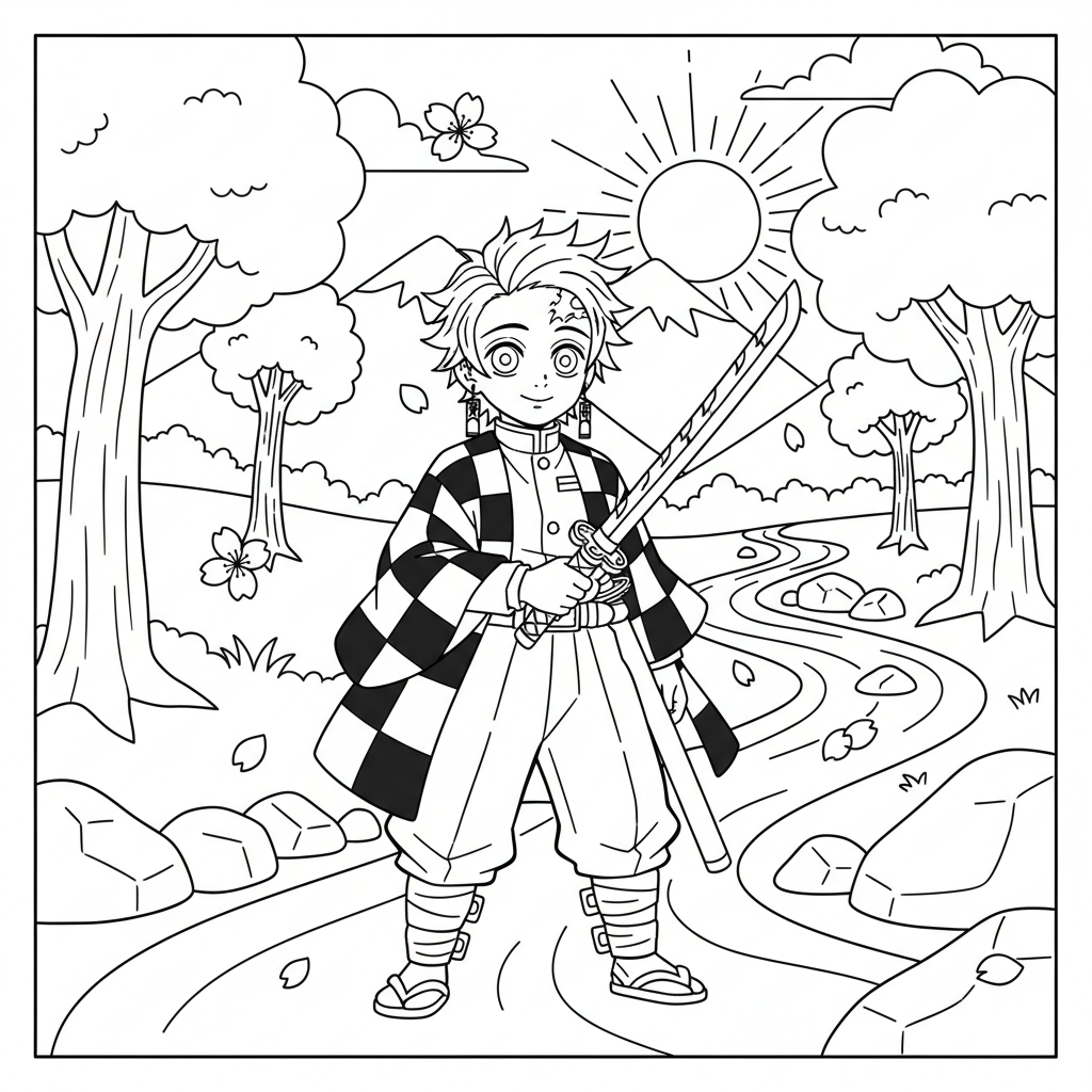 Coloriage coloriage tanjiro 3