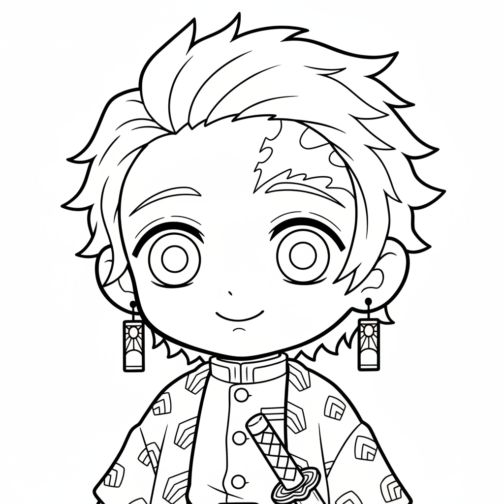 Coloriage coloriage tanjiro 4